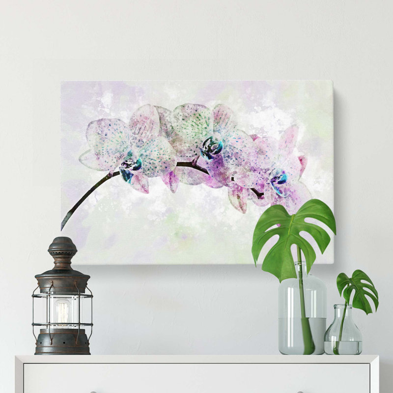 Colourful Orchids in Abstract - Wrapped Canvas, 50cm H x 76cm W x 3cm D