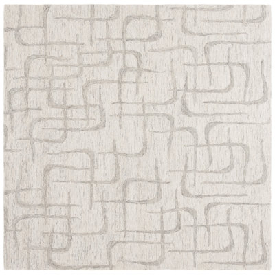 Jannely Ebony Hand Tufted Wool/Cotton Abstract Rug in Beige/Light Gray