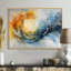 «Blue Yellow Dream Lines VI - Abstract Collages», reproduction sur toile encadrée-1098154473-1098154477-1098154475