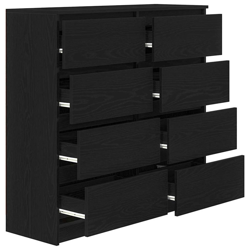 Sideboard 100X35x99 Cm Engineered Wood, Black Oak