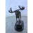 Bronze Moose Statue on Marble Base with Antlers Raised 10" x 6" x 9"H