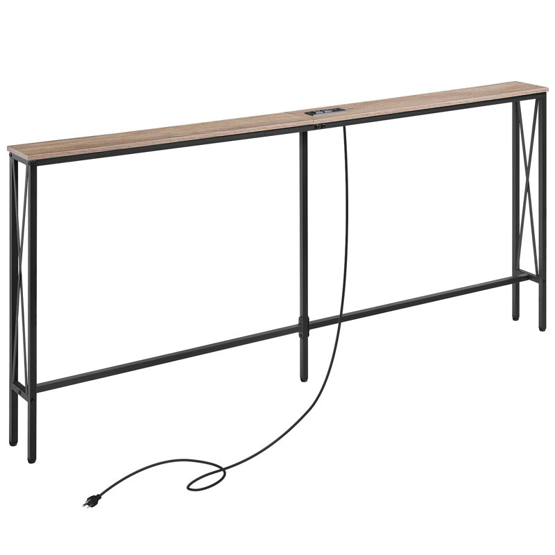 Console Table - Space-Saving Sofa Table With Built-In Outlets & USB Ports, 5.9"D X 70.9"W X 31.5"H, Ideal For Living Room