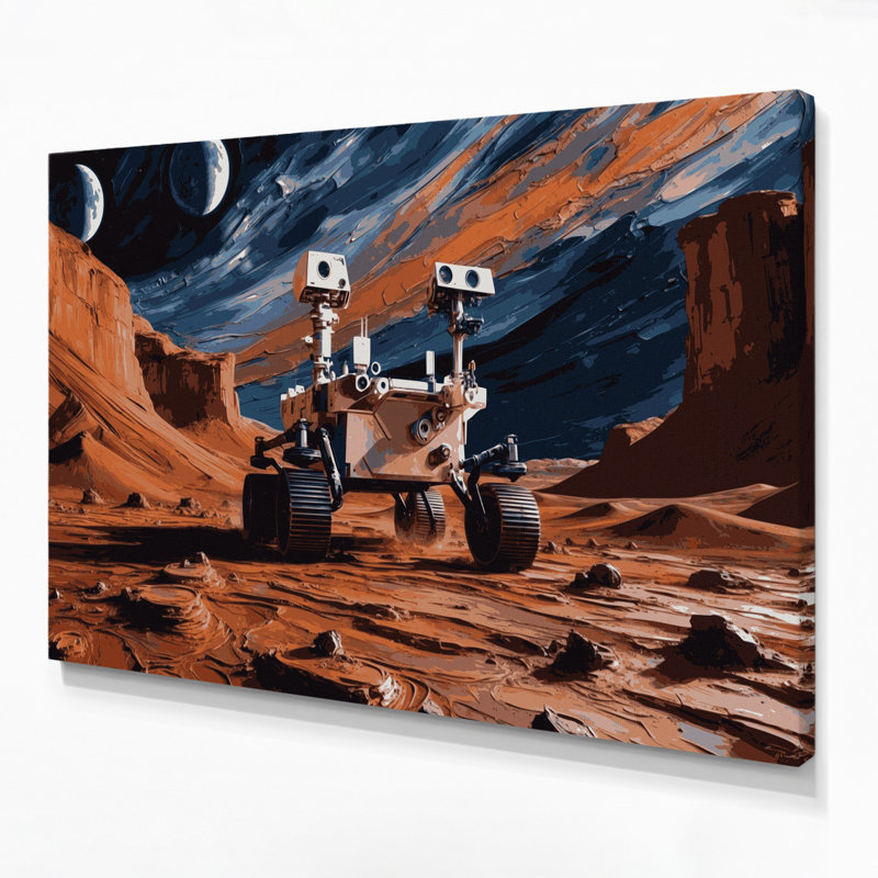 Art sur toile mauve, Space Mars rover, H 8 po x l 10 po
