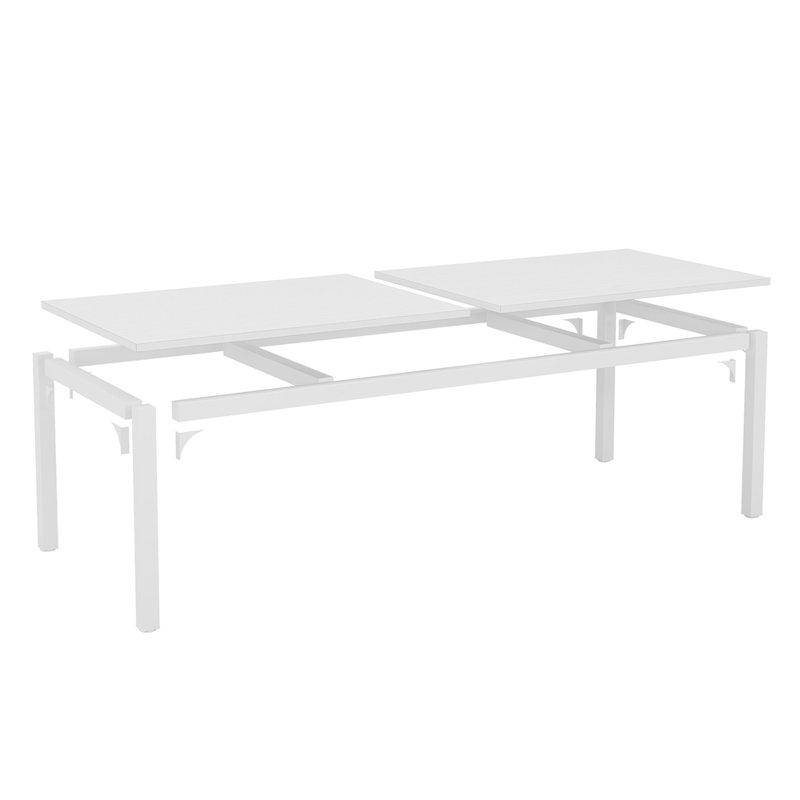 Lamekia Metal Base Dining Table, White, White