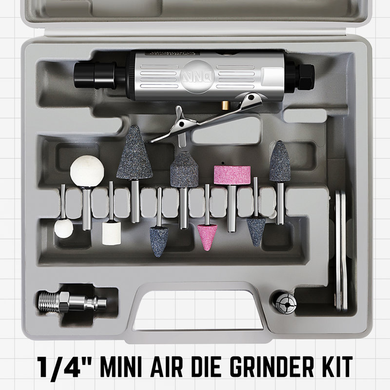 MINI AIR DIE GRFFER droite pneumatique 25 000 tr / min polisseur d'échappement arrière avec 1/4 "(6MM) pinces Mini
