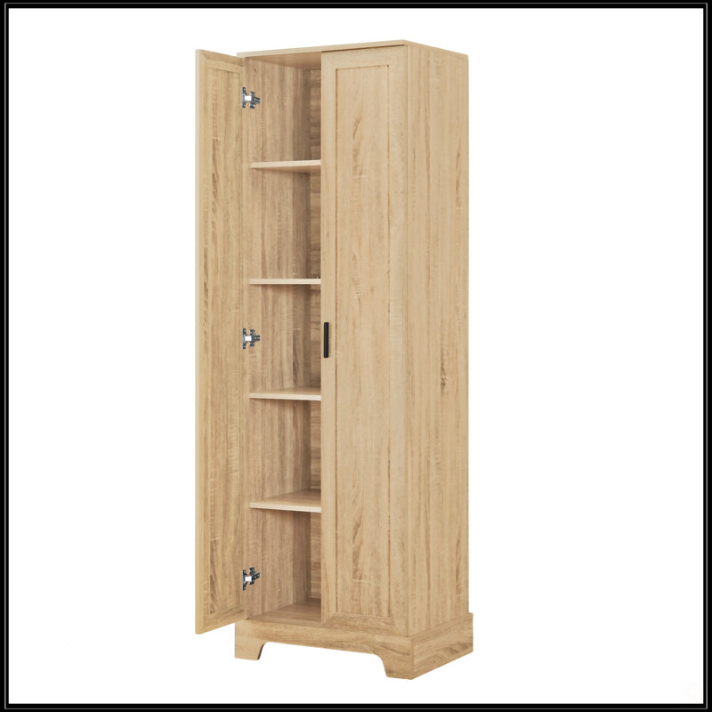Armoire de rangement avec deux portes pour la salle de bain, Brun