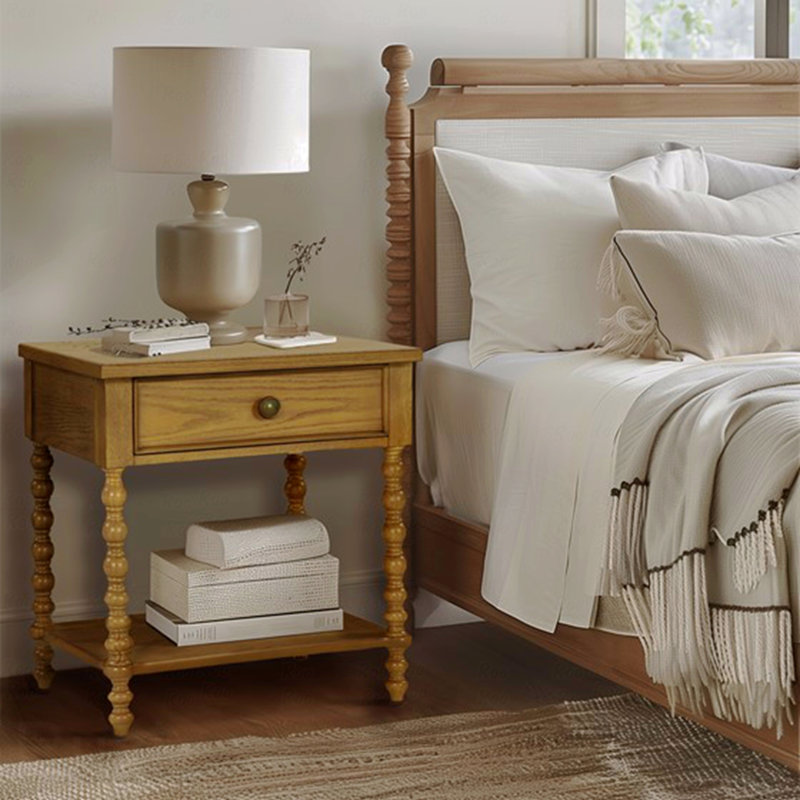 Table de chevet pour chambre à coucher, Naturel