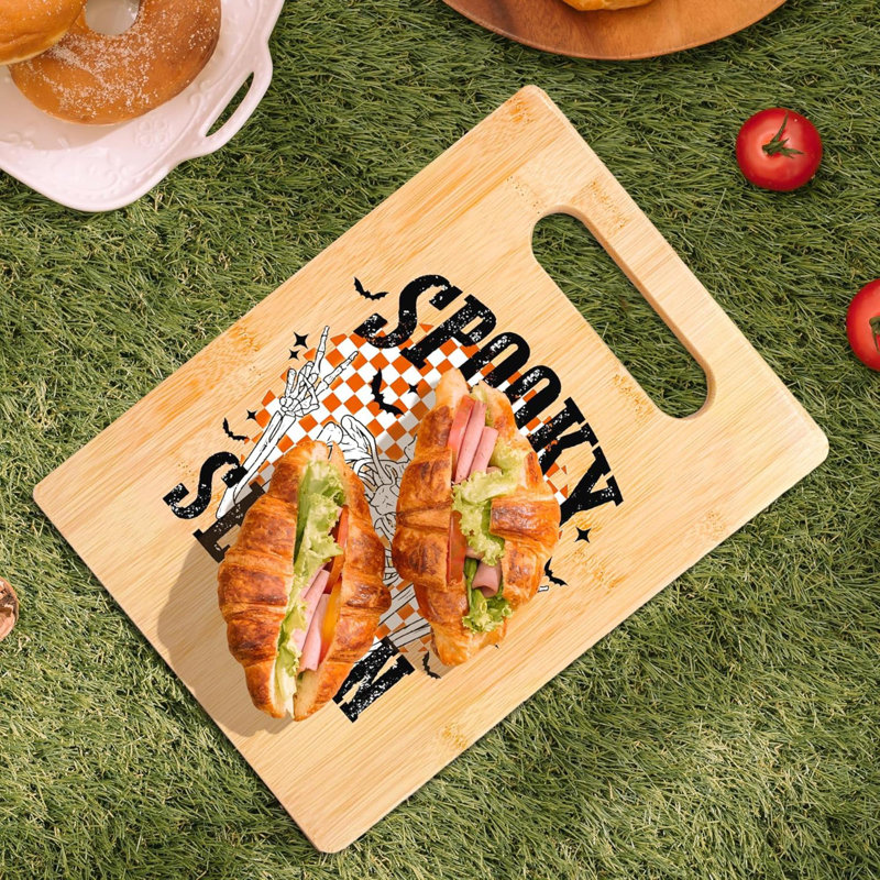 Planche à découper squelette gothique pour la cuisine, décoration de cuisine d'Halloween, planches à découper en bambou pour les amis de la famille