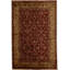 Wool Oriental Area Rug in Wine/Gold
