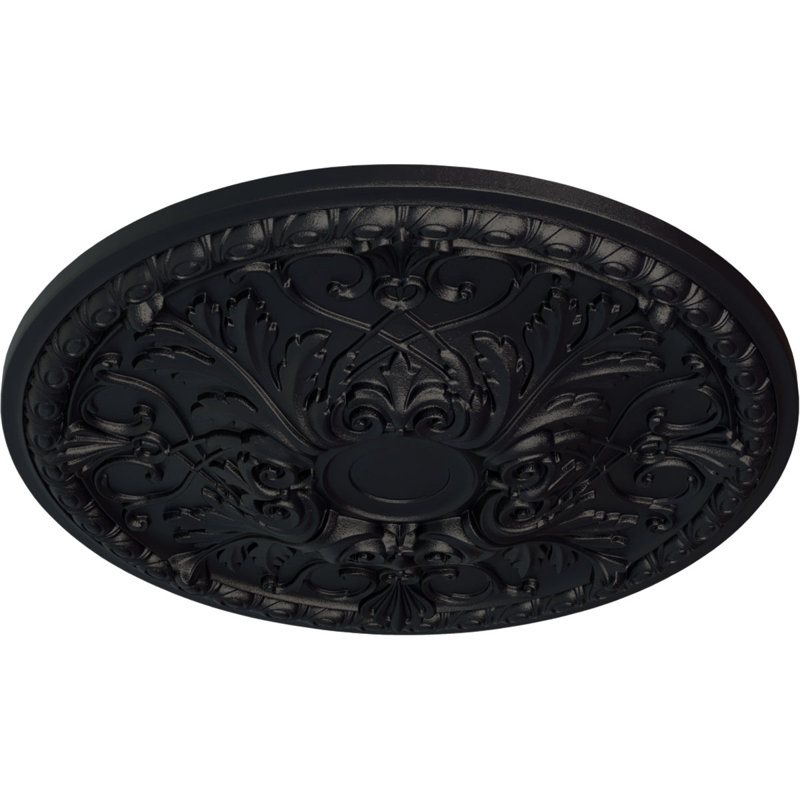 Endurathane Tristan Ceiling Medallion, 26"OD x 3"P (Fits Canopies up to 5 1/2"), 32.37"H x 32.37"W x 3.5"D, Steel Grey