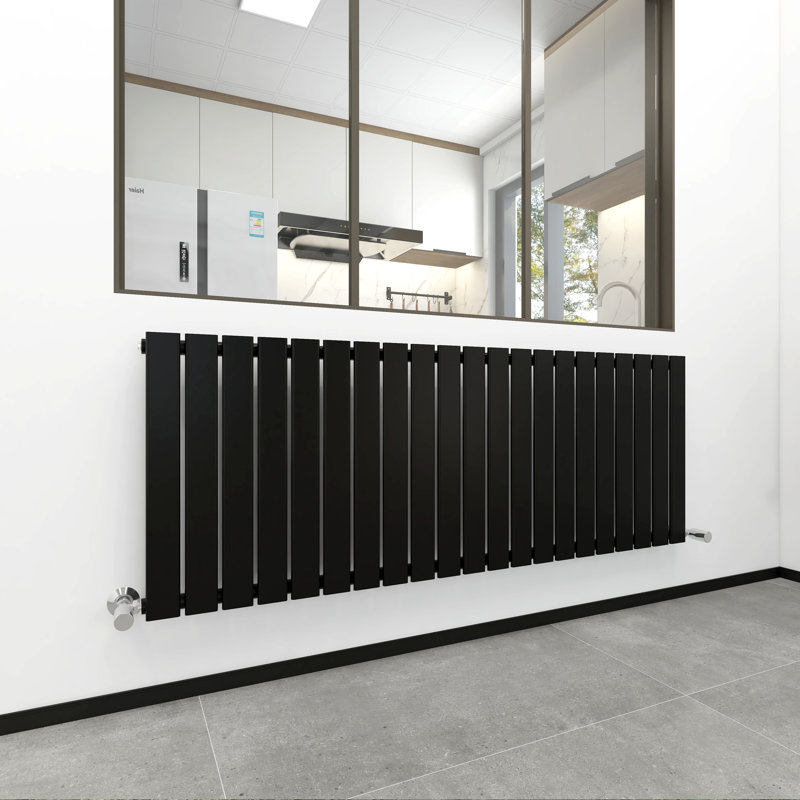 Aarvik Designer Radiator, 600cm H x 1428cm W, Black