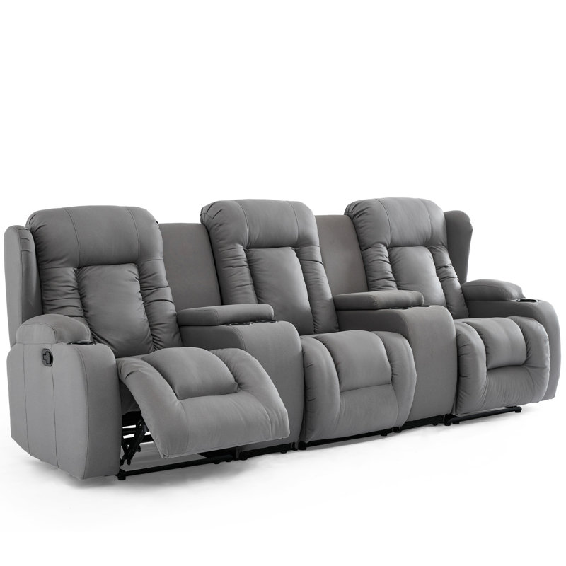 Andreaz 3 Seater Linen Reclining Sofa, Manual - Handle / Lever
