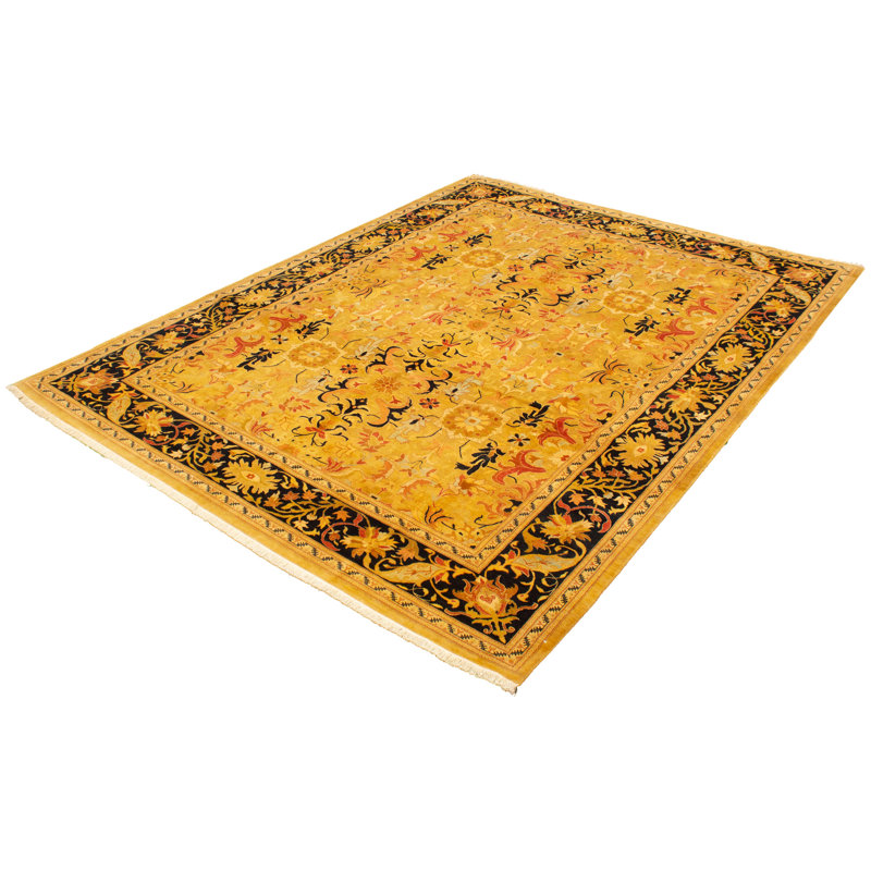 Tapis décoratif en laine noué à la main de conception unique 9 pi 1 po x 12 pi 1 po noué à la main New Age