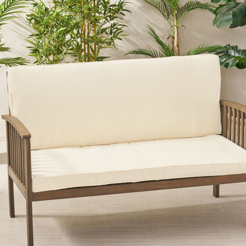 Brummett Outdoor 3.25'' Loveseat Seat / Back Cushion, Cream