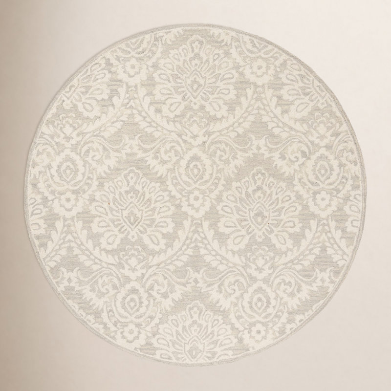 Tansy Wool Floral Indoor Rug, Round 8'