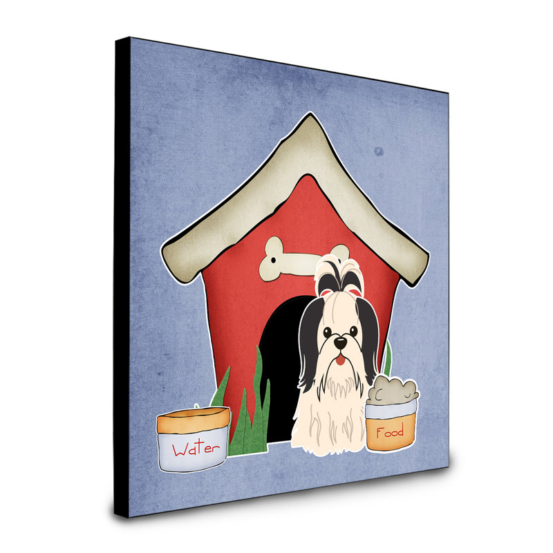 Panneau mural d’art collection dog house Scarvinia, Shih Tzu blanc