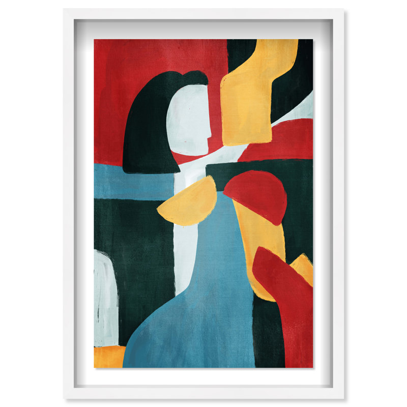 Colorful Abstract Couple, White, 16" H x 11" W