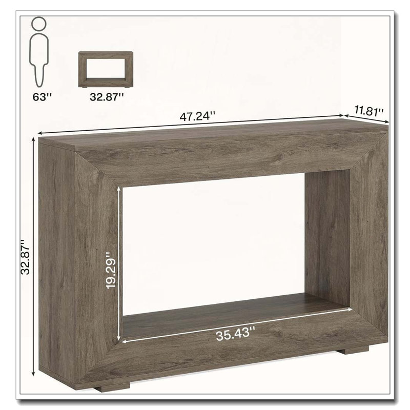 Console Farmhouse avec tablette ouverte, Gray