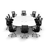 Rectangle 12 Person Flip Top 72'' L Modular Training Table and Chair Set with Casters and Modesty Panel and Cable Management
