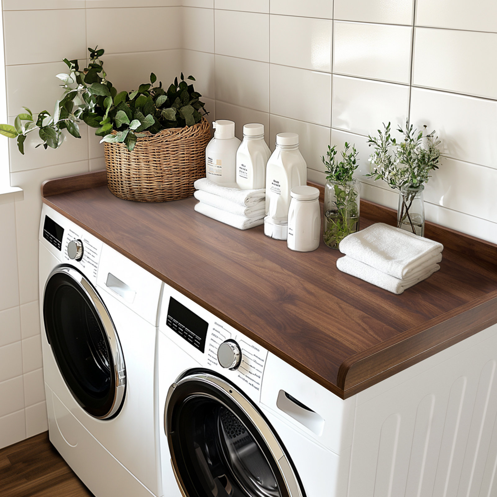 Kaboon Washer Dryer Countertop with Edge Rails, x 54