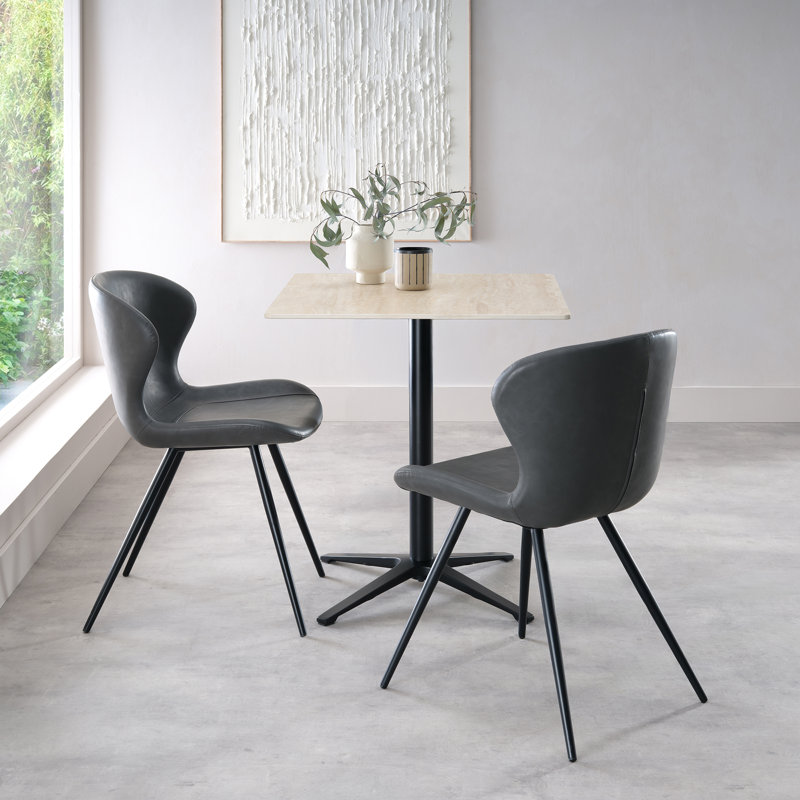 Aneli Ceramic Dining Table With Black Sand Powder Coated Base, Beige