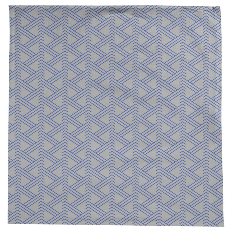 Classic Zig Zag Tablecloth, Gray/Blue
