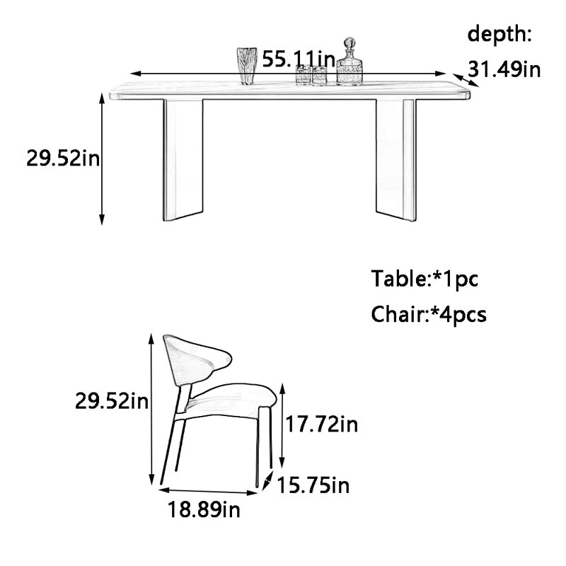 Iliomar, 29.52"H x 55.11"L x 31.49"W