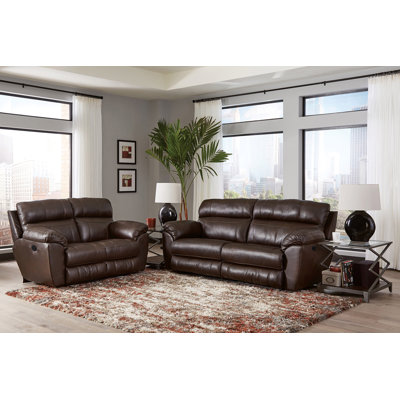 2 Piece Genuine Leather Reclining Living Room Set -  Red Barrel StudioÂ®, 7CEA4731639E4F72B3B71D6B2CEDA047