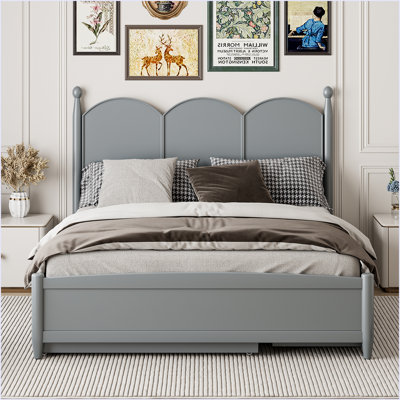 Queen Size Platform Bed With With 2 Big Drawers