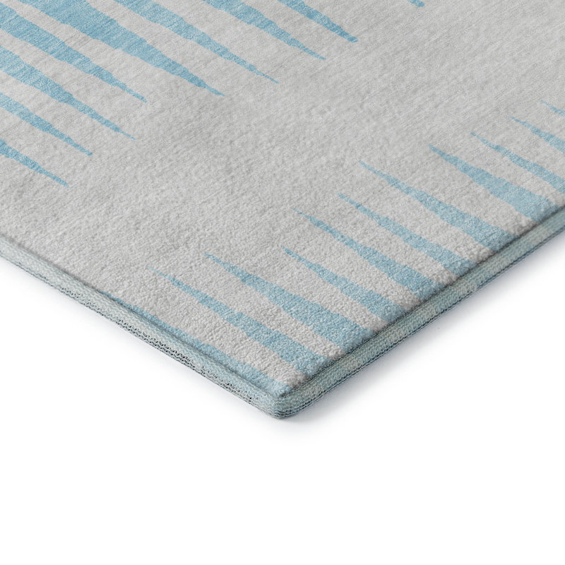 Premium Machine Washable Prisco Sky Rug, Rectangle 10' x 14'