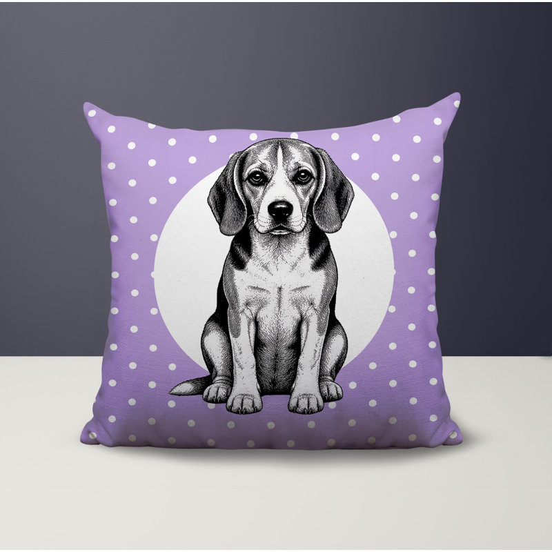 Oreiller réversible intérieur / extérieur Beagle Dog, 20 x 20, Lavande