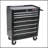 7 DRAWERS MULTIFUNCTIONAL TOOL CART WITH WHEELS-BLACK-1986955158
