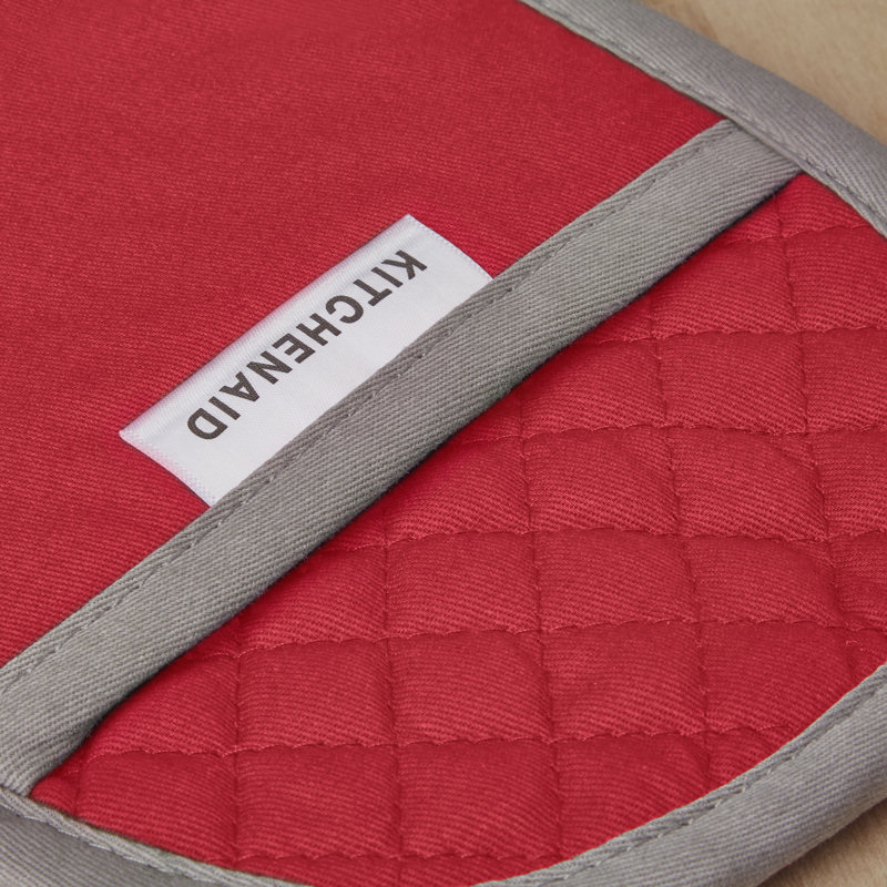 KitchenAid Asteroid Solid Diamond Potholder, Red, 6.5" W x 10" L