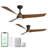 Versa 52in 3-Blade Smart Dual Mount Convertible Ceiling Fan or Flush Mount Fan 2700K-6000K CCT Tunable Range LED Light Kit with Black Hardware in Walnut Blades Works With iOS or Android App-126659238
