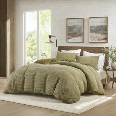 3Pcs King/ King, Duvet , Waffle Wash, Cozy 100% Cotton Sides, Relaxed Finish, Secure Insert, Safe Sleep, Easy Maintenance Washed Bedding, Special Color , Oversized Coziness, Vintage Charm,