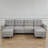 Chenille Upholstered Modular Sectional Sofa With Side Table, USB Ports & Ottomans – Tufted Back-2010556856