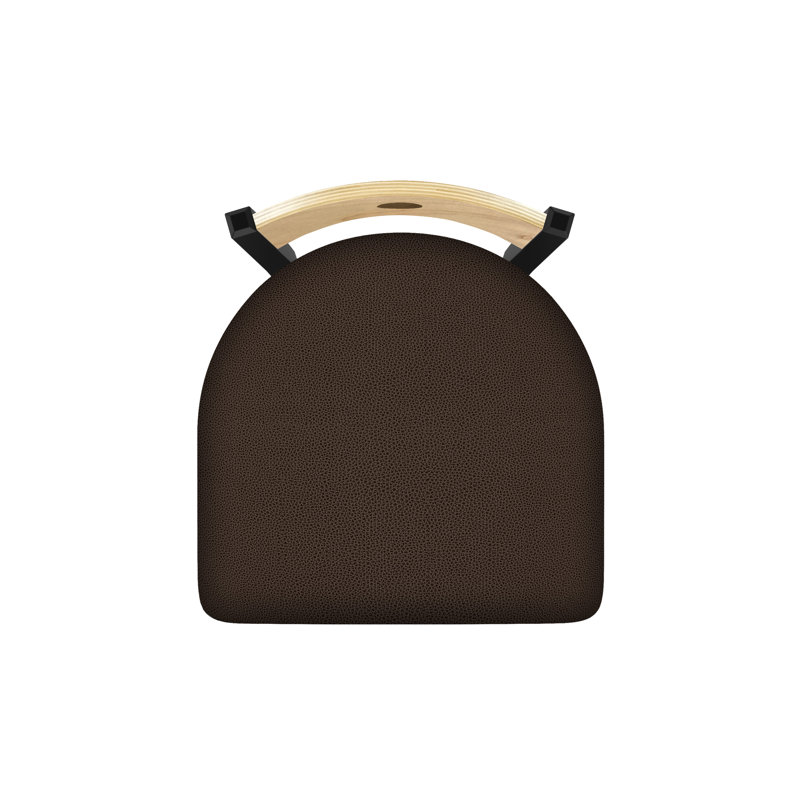 Tabouret pivotant Voltaire, 25, Noir froissé, Siège de café Rein / finition érable naturel