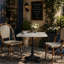Table carrée avec base en fonte robuste pour bistro, café, bar et maison-1752282002