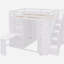 Lit mezzanine double avec garde-robe, bureau et tablettes, blanc (OLD: LT100679AAK)