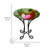 Solar LED Floral Glass Bird Bath with Stand - Hummingbird & Large Poppy