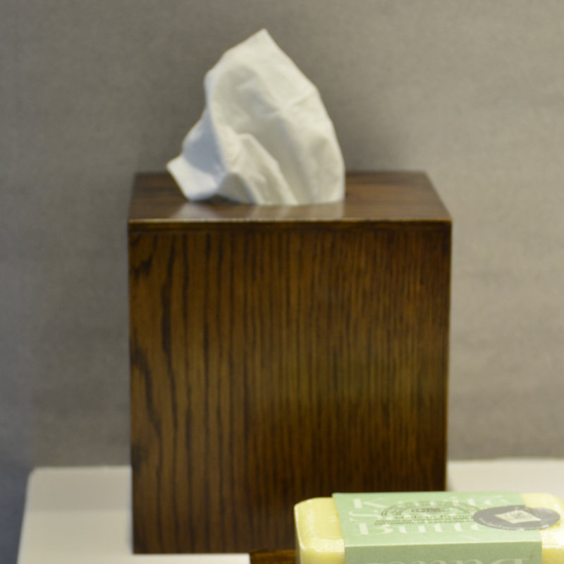 Ayven Tissue Box Cover, Dark Oak