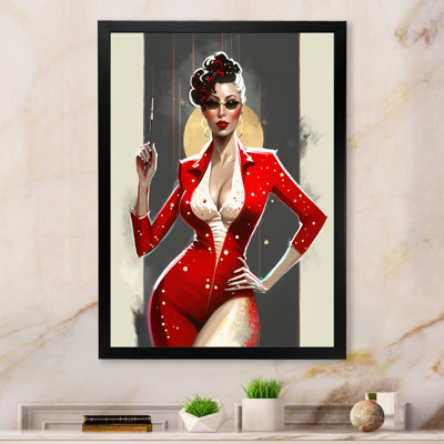 Femme sensuelle en rouge - imprimé