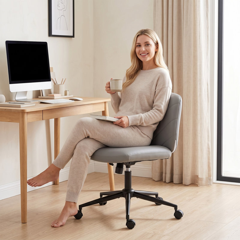 HOMCOM Office Chair, Grey, Black