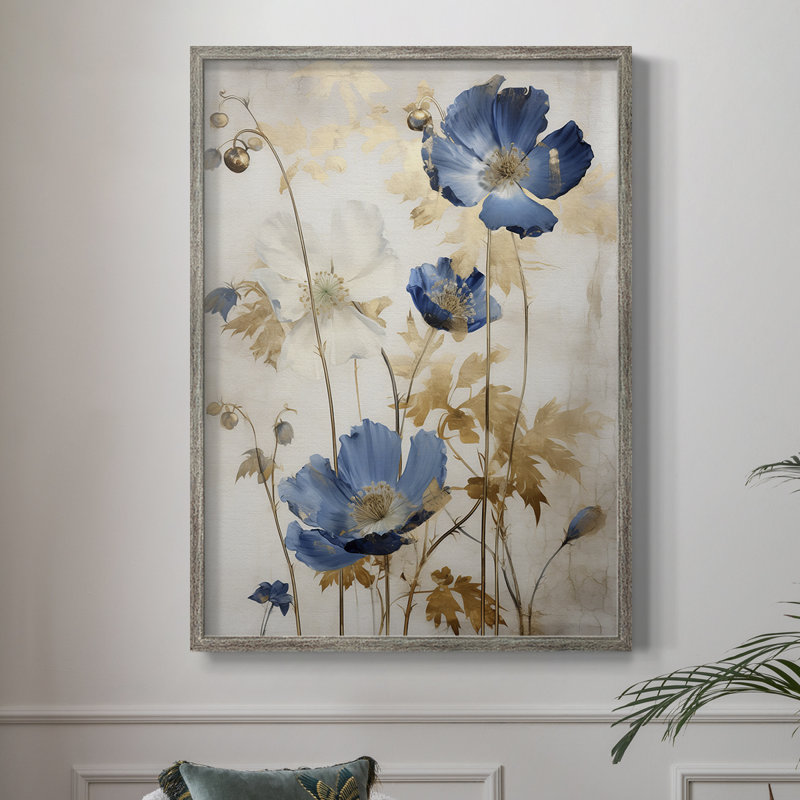 Reproduction encadrée FLORAL Series LV - bois massif, H 15 po x l 12 po