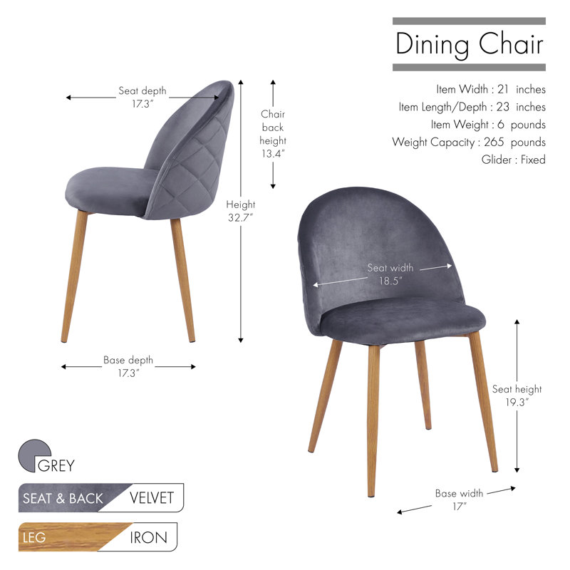 Kerstetter Upholstered Dining Chair, Grey