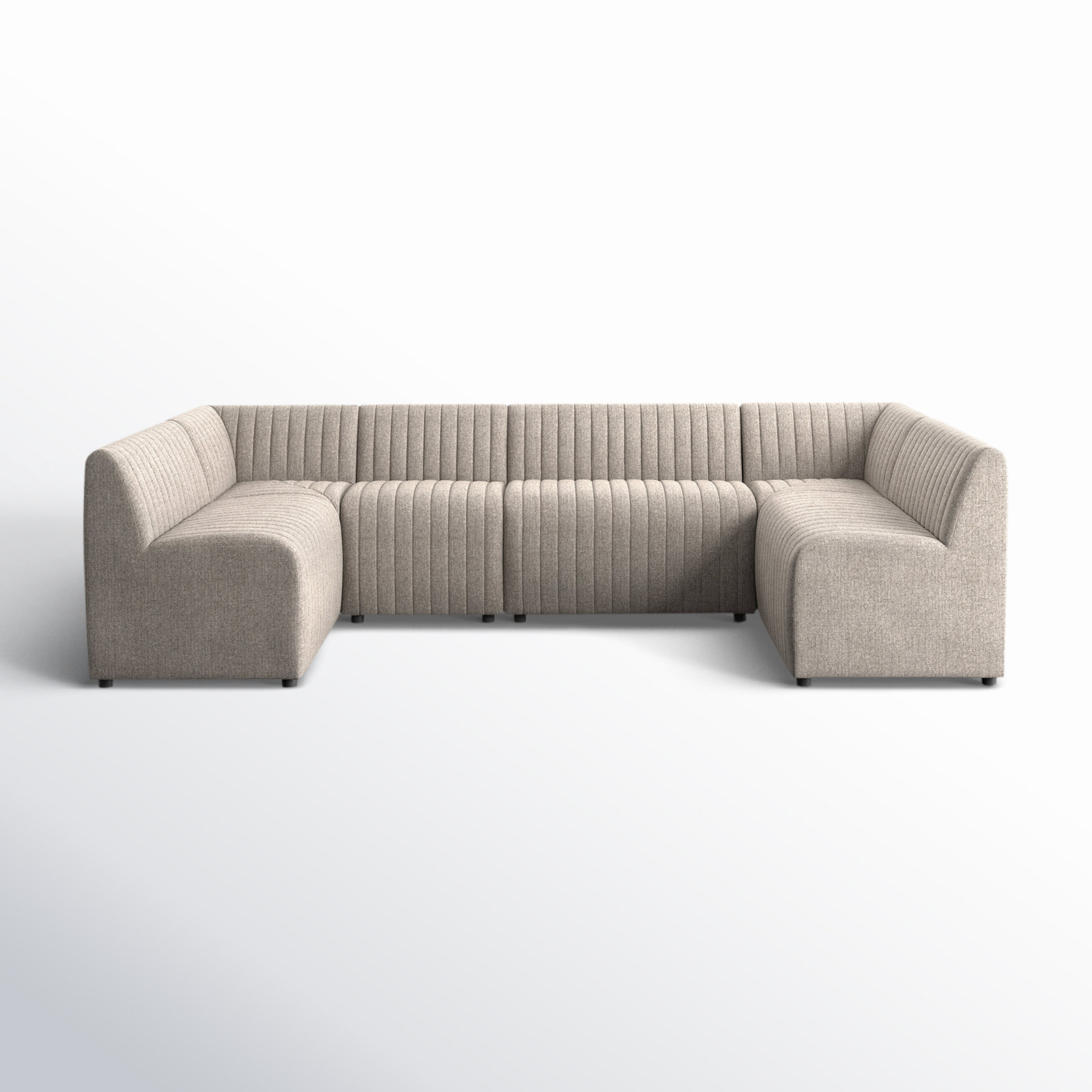 Brandt 106" Wide Symmetrical Modular Corner Sectional, Gray Polyester, 31.5" H X 119.5" W x 66.5" D
