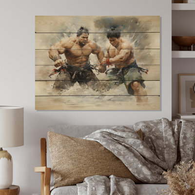 «Sumo Wrestling» sur toile Japon Art