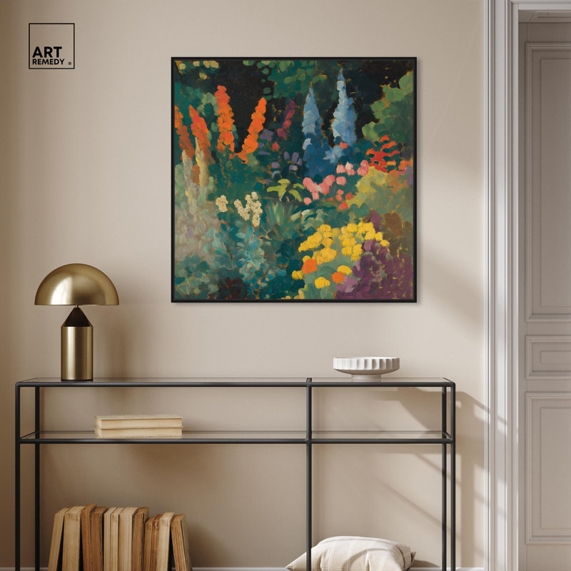 Art Remède, toile florale et nature Letchworth in Bloom III, 31" H x 31" W x 1.8" D, Framed Print without Mat, Black