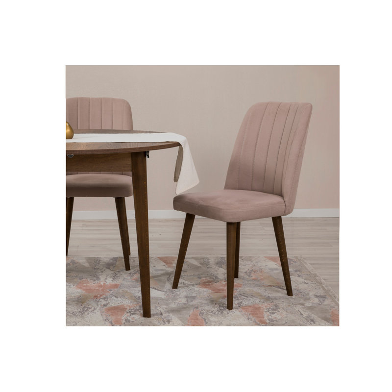 Extendable Dining Table & Chairs Set (3 Pieces), 39.4 x 29.5 x 39.4 inches | 100% Melamine Coated Particle Board, Wooden Legs | Perfect for Family Gatherings & Elegant Dining Spaces