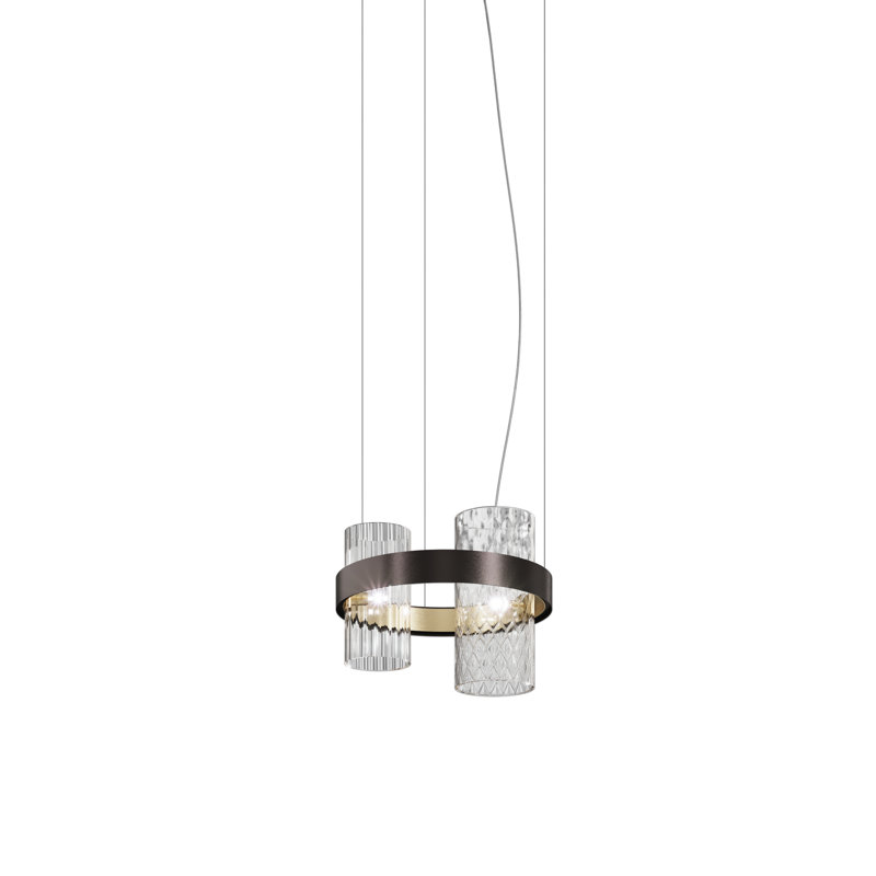 Armonia 2 - Light Chandelier, Matte Black;Gold, Crystal